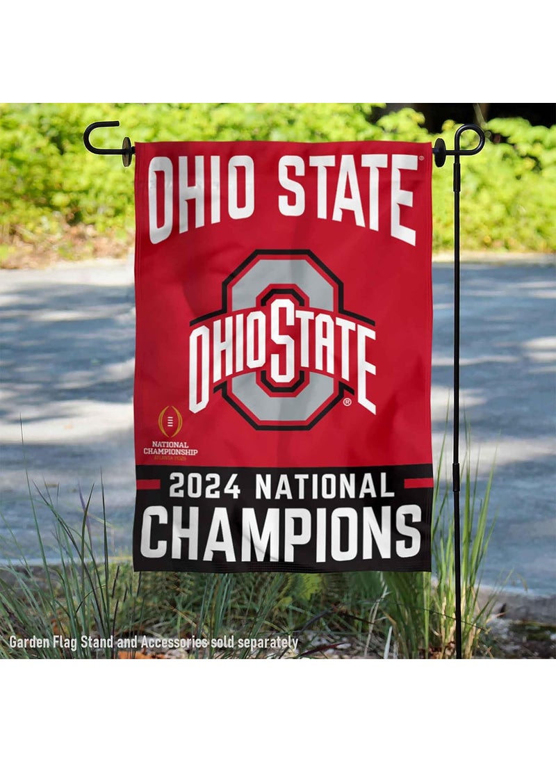 WinCraft WinCraft OSU Buckeyes 2024 National Champions Double Sided Garden Flag  - Image 2