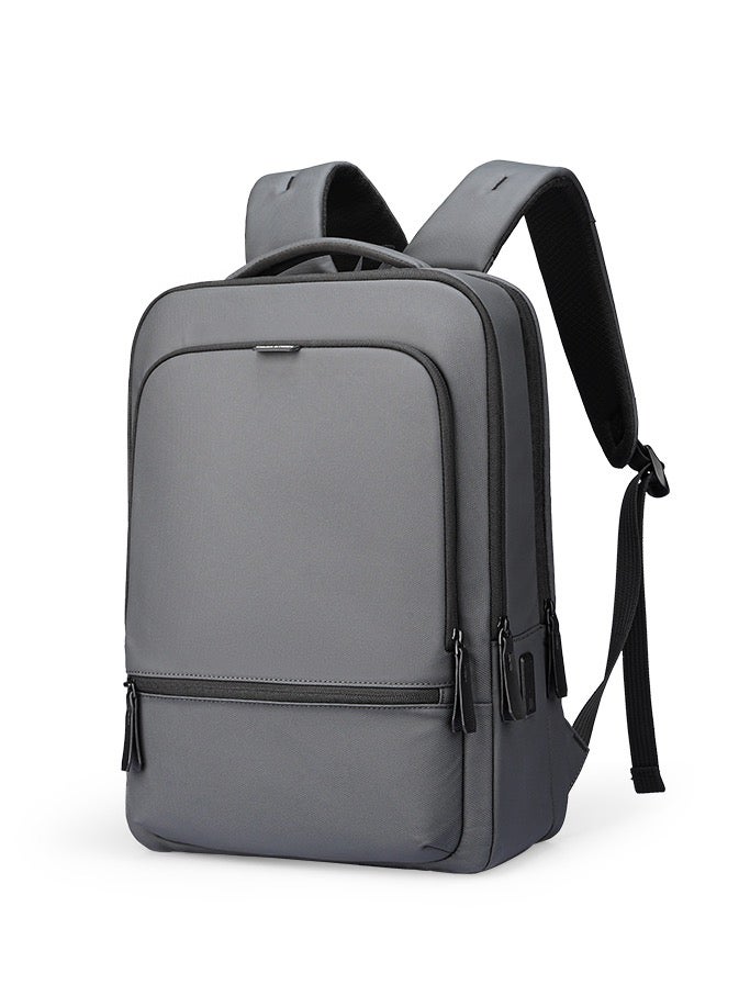 Mark Ryden MR6033 Grey Laptop Backpack 15.6 Inch Water Resistant Travel Bag with USB Charging Port Oxford PU Fabric Anti Theft Pocket and Multi Layer Storage for Business and Daily Commute - Image 1
