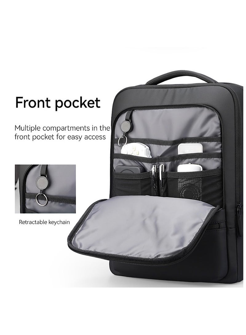 Mark Ryden MR6033 Grey Laptop Backpack 15.6 Inch Water Resistant Travel Bag with USB Charging Port Oxford PU Fabric Anti Theft Pocket and Multi Layer Storage for Business and Daily Commute - Image 4