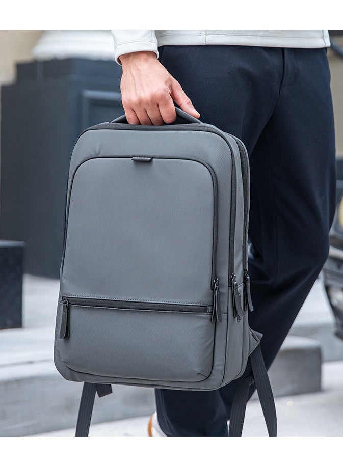 Mark Ryden MR6033 Grey Laptop Backpack 15.6 Inch Water Resistant Travel Bag with USB Charging Port Oxford PU Fabric Anti Theft Pocket and Multi Layer Storage for Business and Daily Commute - Image 2