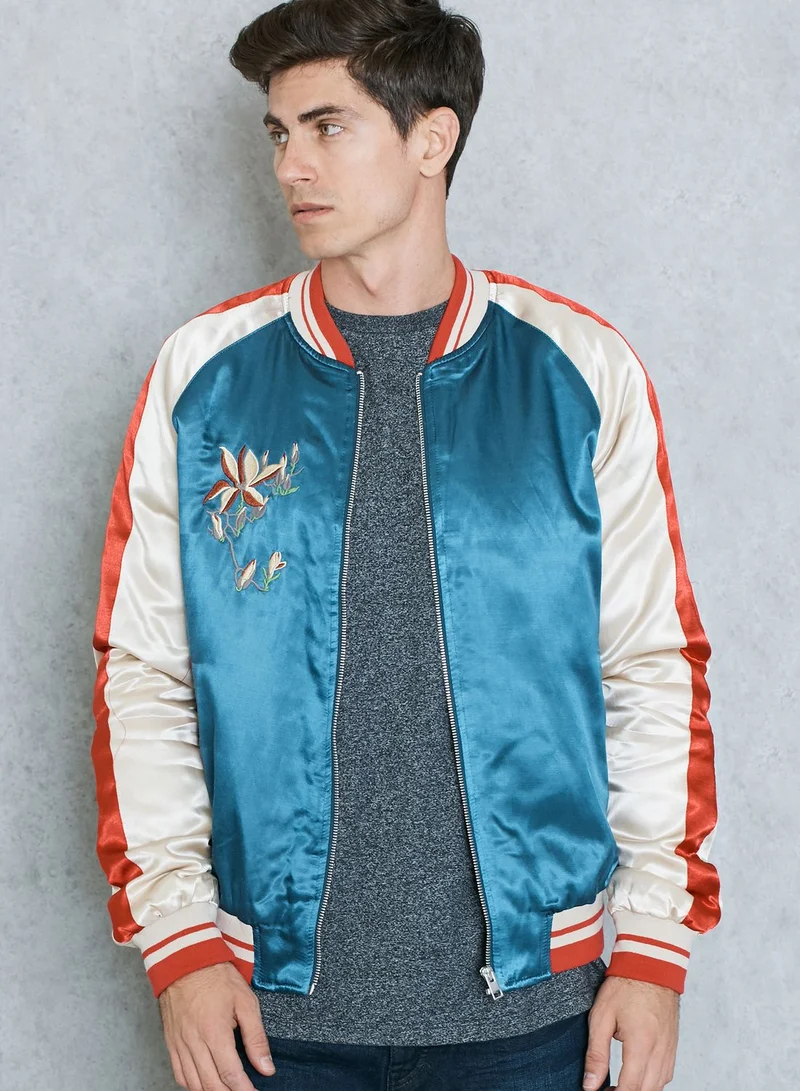 TOPMAN Embroidered Eagle Souvenir Jacket for Men Best Price Qatar