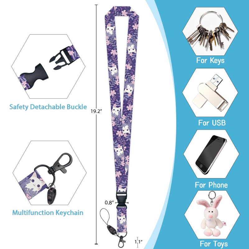 Mcapirivo Cute Cat Badge Holder Retractable Lanyard, Lanyards for ID Badges Name Tags Vertical Card Holder, Detachable Lanyard Badge Reel Retractable, Teacher Nurse Workers Women Office Gifts - Image 5