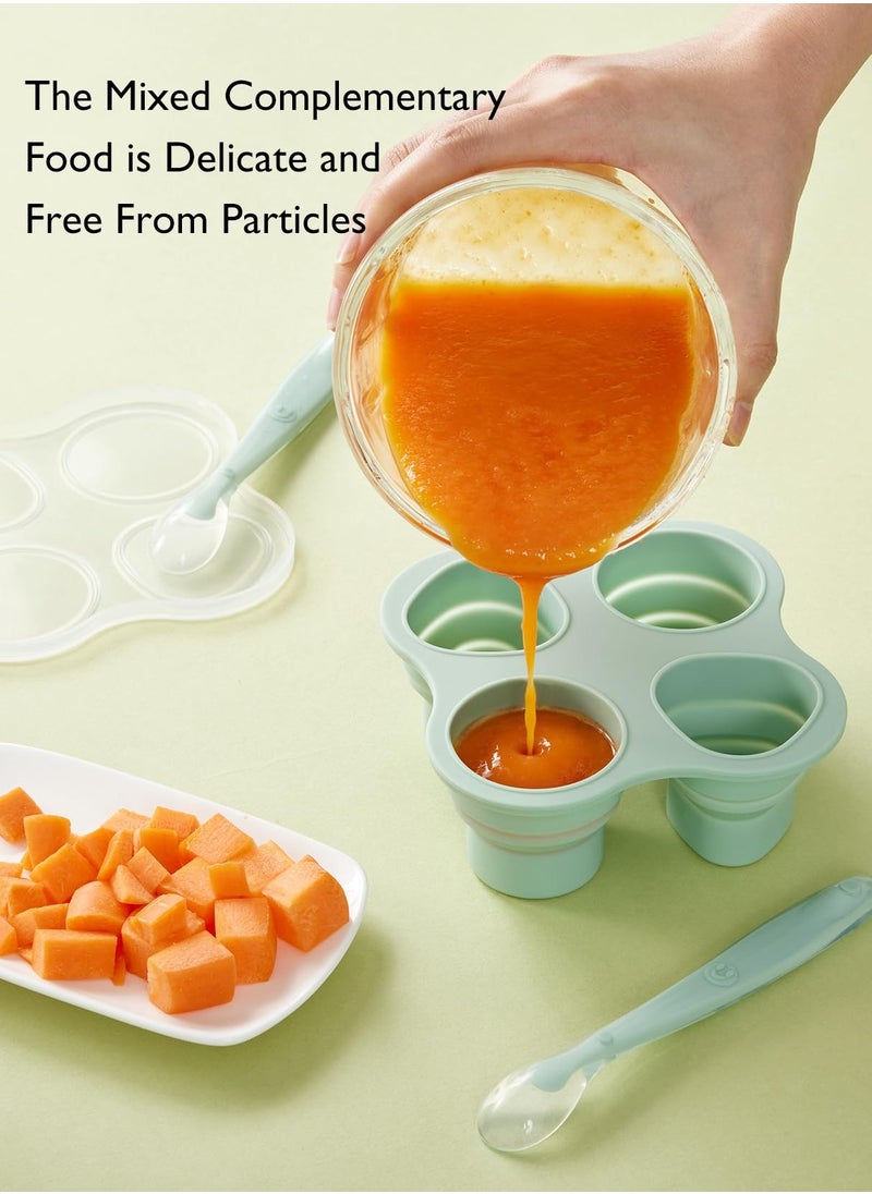 Momcozy - Baby Food Maker, Baby Food Processor Gift Set for Baby Food, Meat, Vegetable, Fruit, Baby Food Blender with Baby Food Containers, Food Freezer Tray, Silicone Spoons - Image 1
