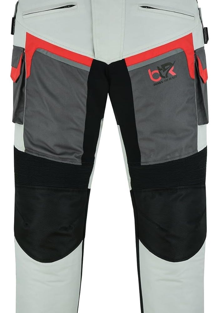 BTR BORN TO RACE Men's Motorcycle Waterproof Textile Cordura Trousers with CE Approved Protection - Image 3