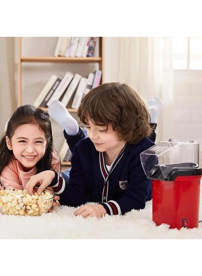 Mini Fast Hot Air Popcorn Popper Machine No Oil Popcorn Makerideal For Watching Movies And Holding Parties In Home Healthy Hot Air Popcorn Popper Red - Image 2