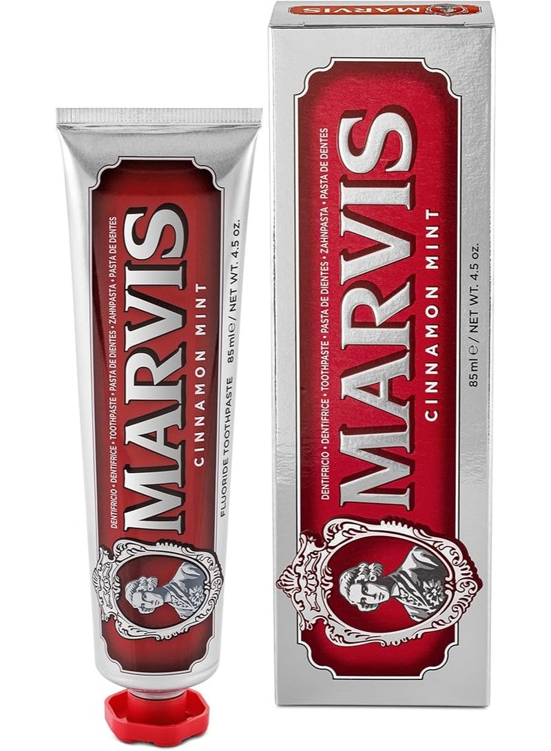 مارفيس معجون أسنان القرفة النعناع 85 مل - حلوة غريبة، خيار لتبييض الأسنان وتنظيفها - Image 1