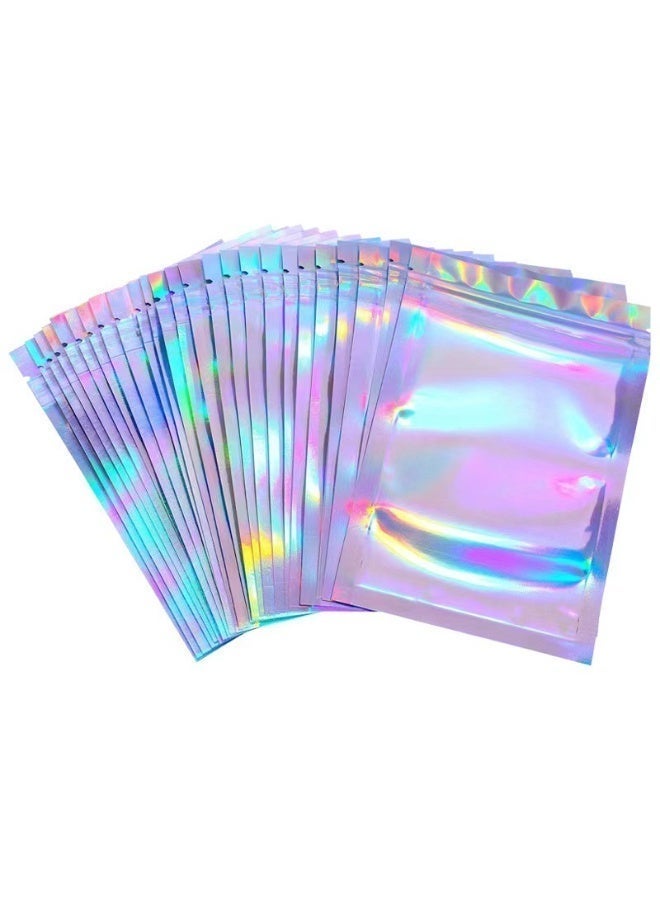 100-Piece Laser Foil Storage Pouch Seal Bag Set Clear/Silver 7.5x12cm - Image 1