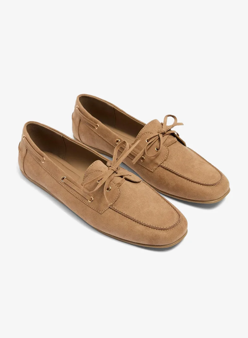ماتلان Sand Faux Suede Boat Loafers