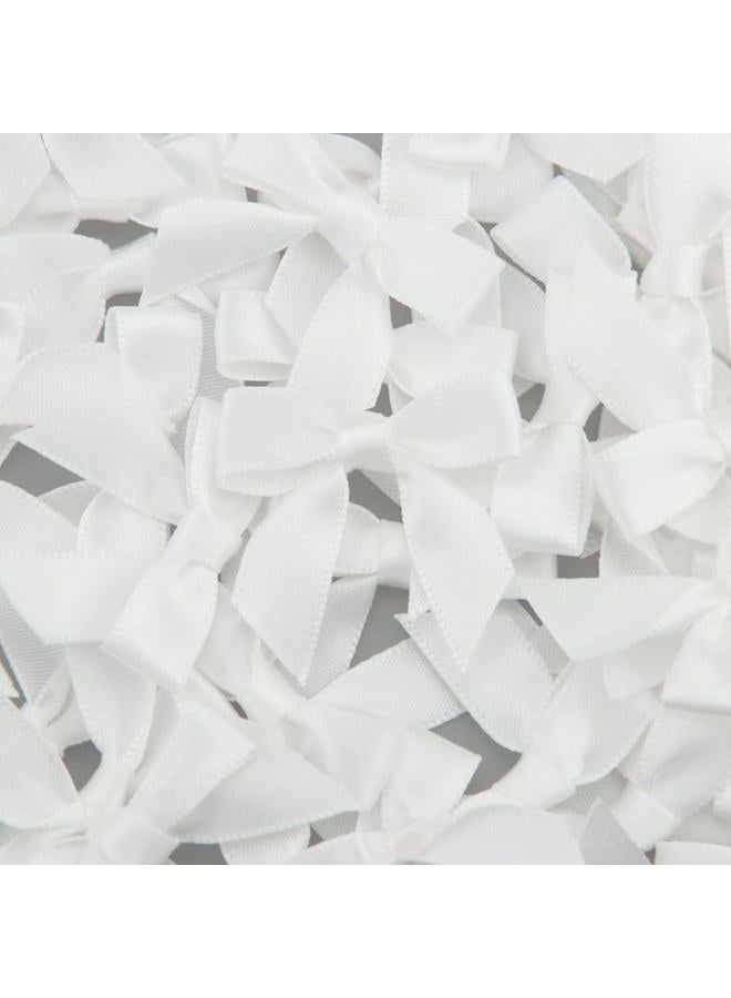 7Rainbows 50pcs Boutique 1.5" White Satin Ribbon Mini Bows for Craft Sewing Scrapbooking Wedding and Gift Wrapping - Image 3