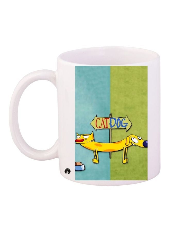 RYN Printed Coffee Mug White/Yellow/Blue 11ounce