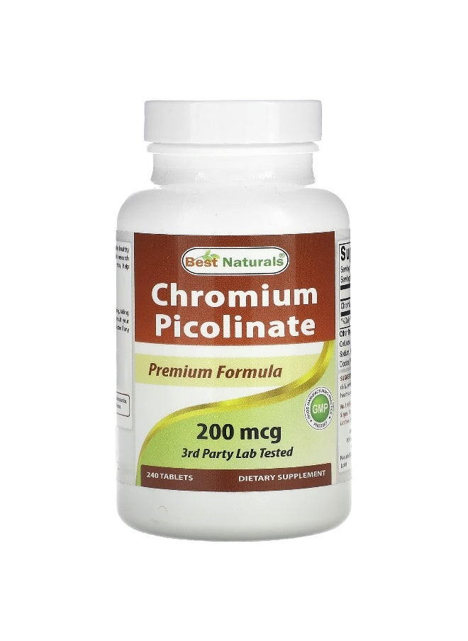 Best Naturals Best Naturals, Chromium Picolinate , 200 mcg , 240 Tablets  - Image 1