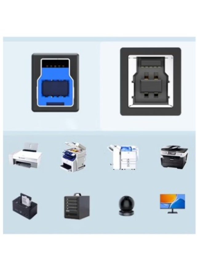 Terabyte USB Printer Cable USB 3.0 Scanner Cord High Speed Compatible for Brother, HP, Canon, Lexmark, Dell, Xerox etc Black 1.5Meter - Image 4