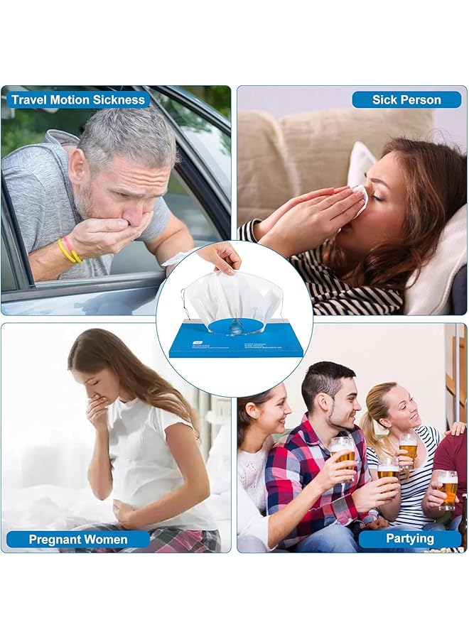 ELECDON Absorbent Sick Bags 12 Pack Leakproof Vomit Bag For Travel – 1000Ml Gel Transforming Odorless Motion Sickness For Car Boat Plane – Kids Pregnancy & Emergency Use (1 Box) - Image 2