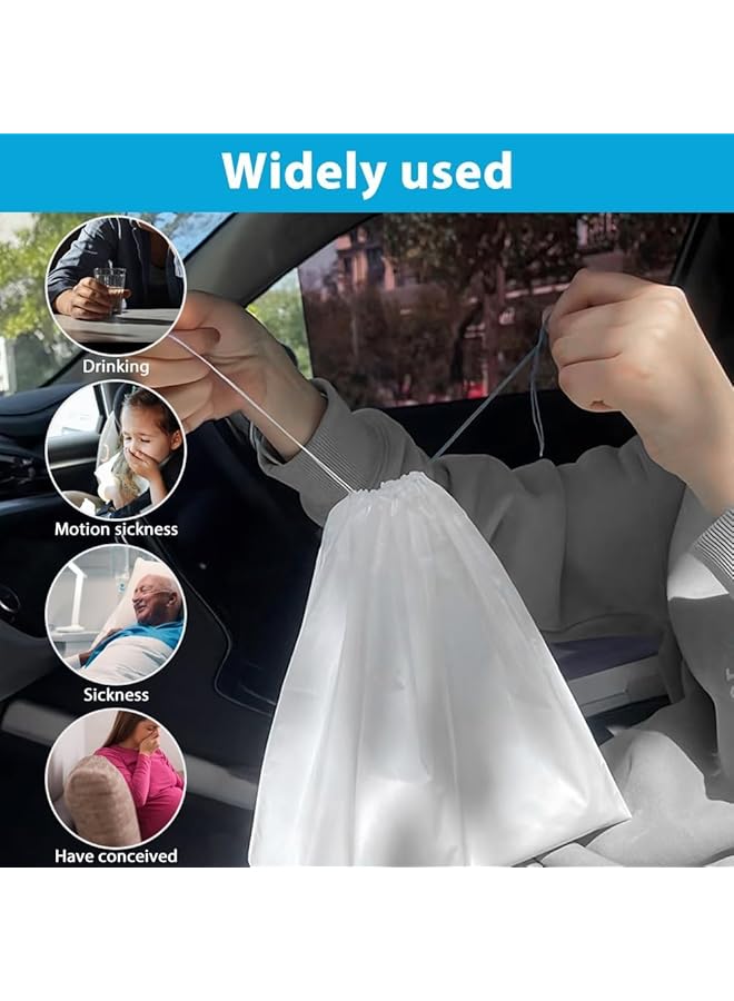ELECDON Absorbent Sick Bags 12 Pack Leakproof Vomit Bag For Travel – 1000Ml Gel Transforming Odorless Motion Sickness For Car Boat Plane – Kids Pregnancy & Emergency Use (1 Box) - Image 4
