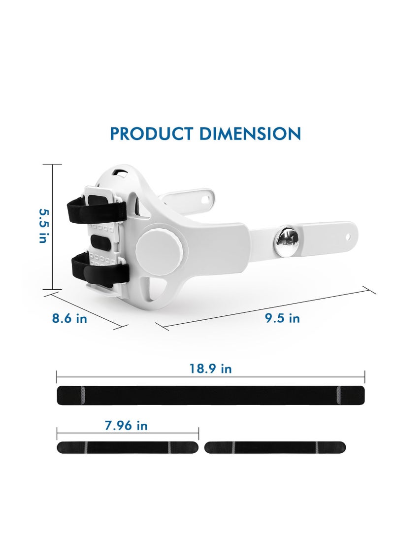 Generic - Adjustable Elite Head Strap for Meta Quest 2 & 3 with Battery Holder, Compatible with Oculus Quest 2 & 3, Enhances Comfort and Reduces Face Pressure (White) - Image 1