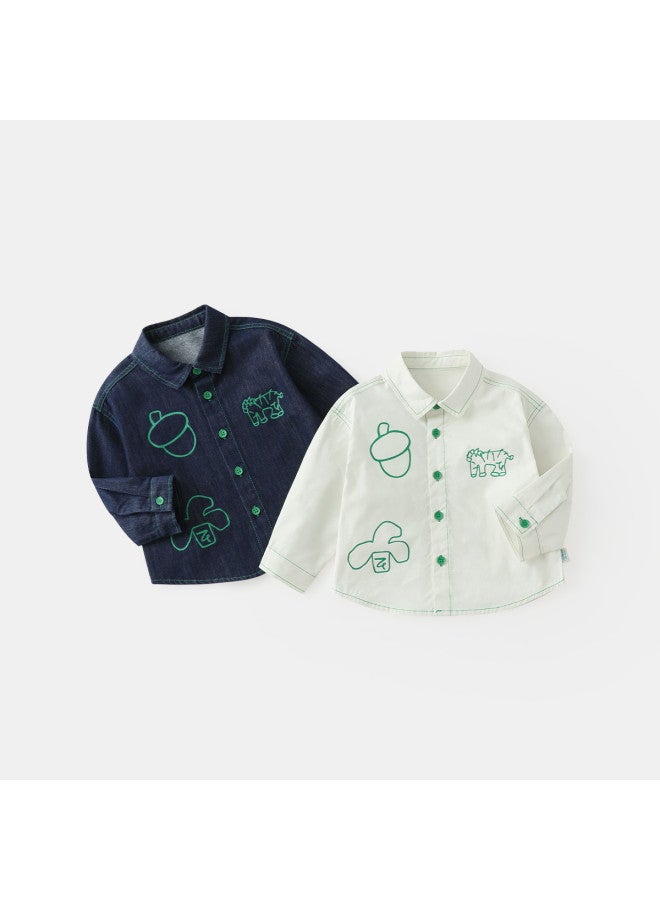 Baby Denim Shirt Boys Long Sleeve Shirt Kids Cartoon Outdoor Casual Girls Top - Image 5