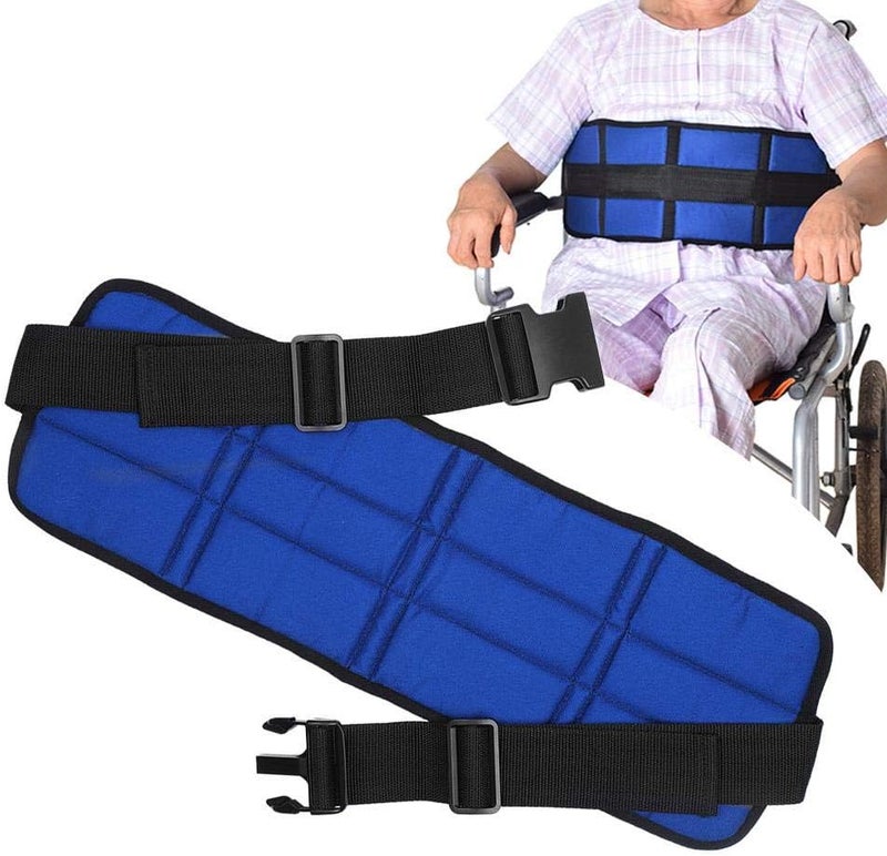 cheekyglo Wheelchair Seat Belt，Breathable Adjustable Wheelchair Seat Belt Cushion Safety Harness Straps  Lap Seat Belt Adult Wheelchair Seat Belt Wheelchair Harness(Blue) - Image 2
