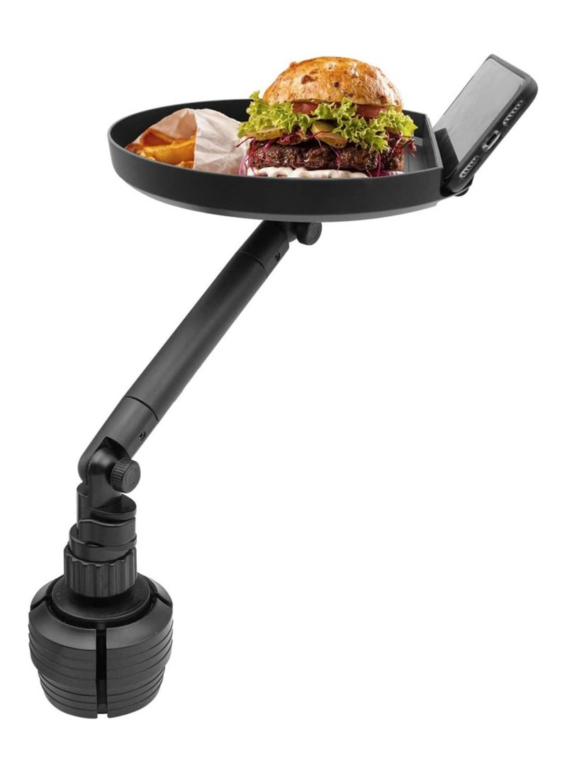 ELTRAZONE Cup Holder Tray for Car  Adjustable Car Tray Table  Perfect Car Food Tray for Eating with Phone Slot and Swivel  Car Organizer  Road Trip Essential Car Travel Accessories Gadgets - Image 1