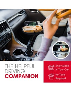 ELTRAZONE Cup Holder Tray for Car  Adjustable Car Tray Table  Perfect Car Food Tray for Eating with Phone Slot and Swivel  Car Organizer  Road Trip Essential Car Travel Accessories Gadgets  - Image 2