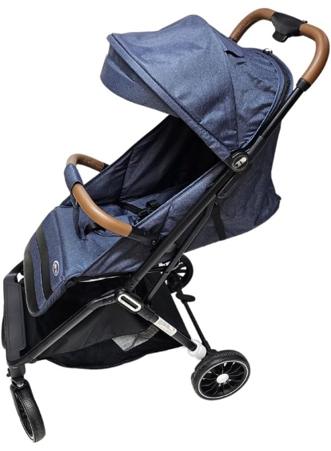 SMR kids T808 Easy Fold and Multi-Position Baby Stroller, with 5 Point Strap, Adjustable Backrest and Sun Protection Canopy 70 X 108 X 54 Blue - Image 1