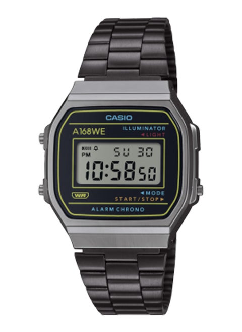 Digital Square Shape Stainless Steel Wrist Watch A168WEHB-1ADF - 36.3 Mm
