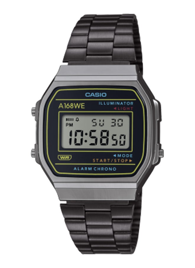 CASIO Digital Square Shape Stainless Steel Wrist Watch A168WEHB-1ADF - 36.3 Mm 