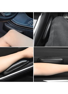 Peachjoy 4 Pack Car Center Console Knee Leg Elbow Cushion Pad, Universal Soft Leather Auto Armrest Foot Knee Leggings Cover Thigh Support Comfort Elastic Pillows(Black)  - Image 4