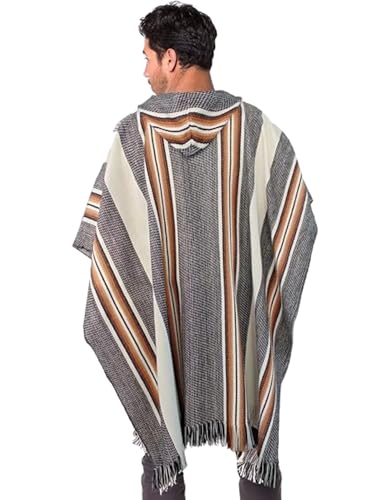 Gamboa Alpaca Wool Poncho Men Panchos Mexican with Hood Adult Cowboy and Western Hippie Poncho para Hombre - Image 3