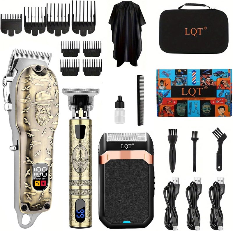 LQT Professional Hair Clippers Set with LED Display - Cordless Hair Clipper, Beard Trimmer, and Accessories - Image 1