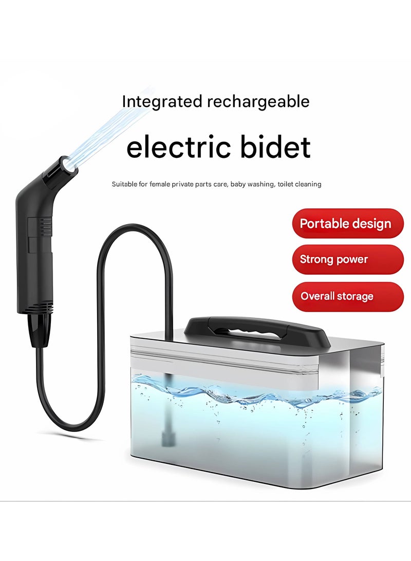 أكثر حظا شطاف محمول للسفر، مسدس رش كهربائي، بخاخ محمول قابل لإعادة الشحن بمنفذ USB-C مع ضغط ماء قوي للتخييم في الهواء الطلق (أسود) - Image 4