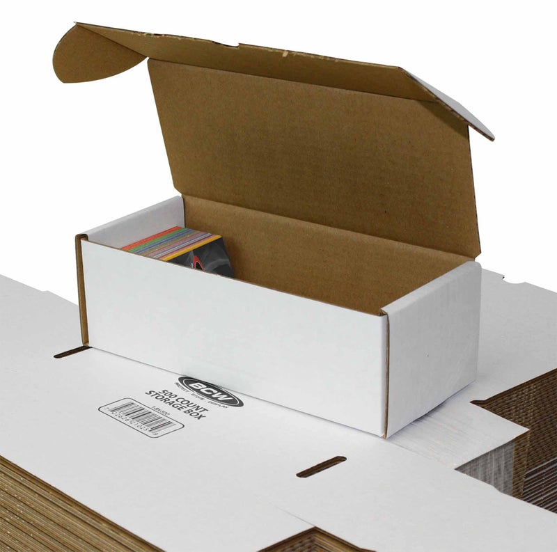 BCW 500 Count Cardboard Card Storage Box 10 Pack Bulk Trading Card Box for Sports TCGs Holds 450 Standard or 720 Gaming Cards Vintage Sorting Storage - Image 2