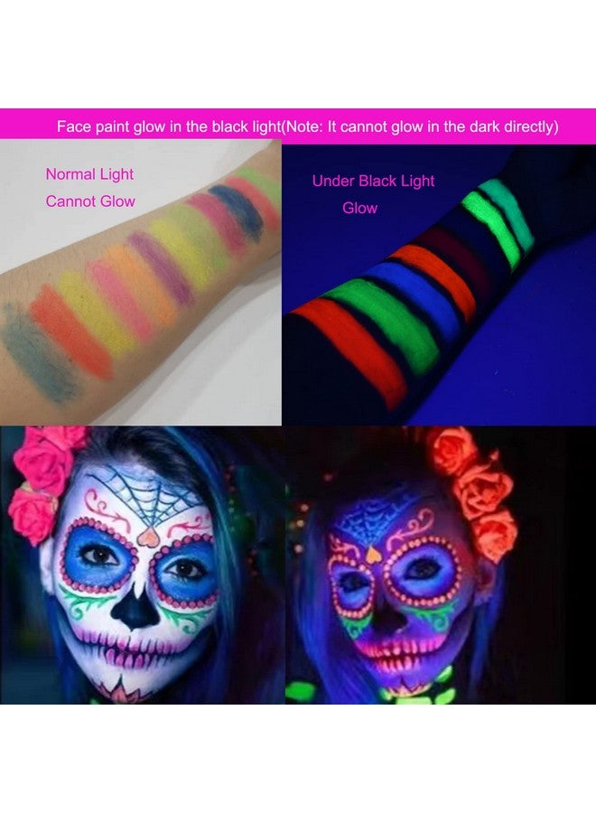 Moonear 12 Colors Glow Face Body Paint, UV Crayons Makeup Glow in The Black Light Body Paints for Kids Adult, Fluorescent Neon Face Painting Kit for Birthday Party Halloween Masquerade Makeup Outdoor - Image 2