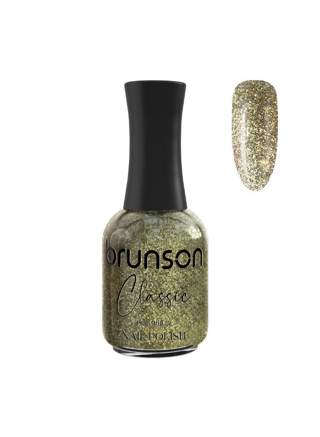 Brunson Classic Nail Polish 18ml Fast Dry Nail Lacquer Nail Harderner Normal Polish Glossy Gel Effect Quick Air Dry Long-Lasting Natural Nail Enamel Salon Quality Manicure Pedicure Regular Polish - Image 1