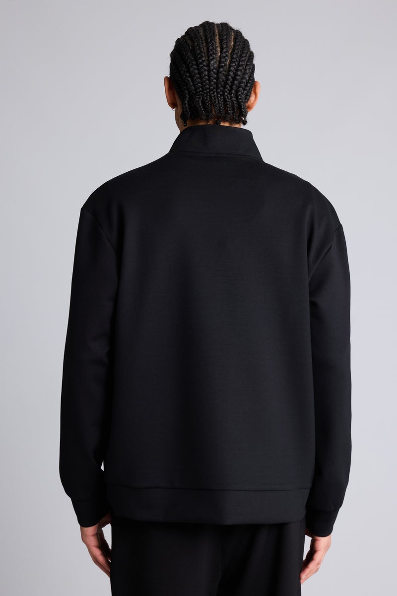 DeFacto Black Man Standard Fit Stand Collar Modal Sports Sweatshirt Casual - Image 5