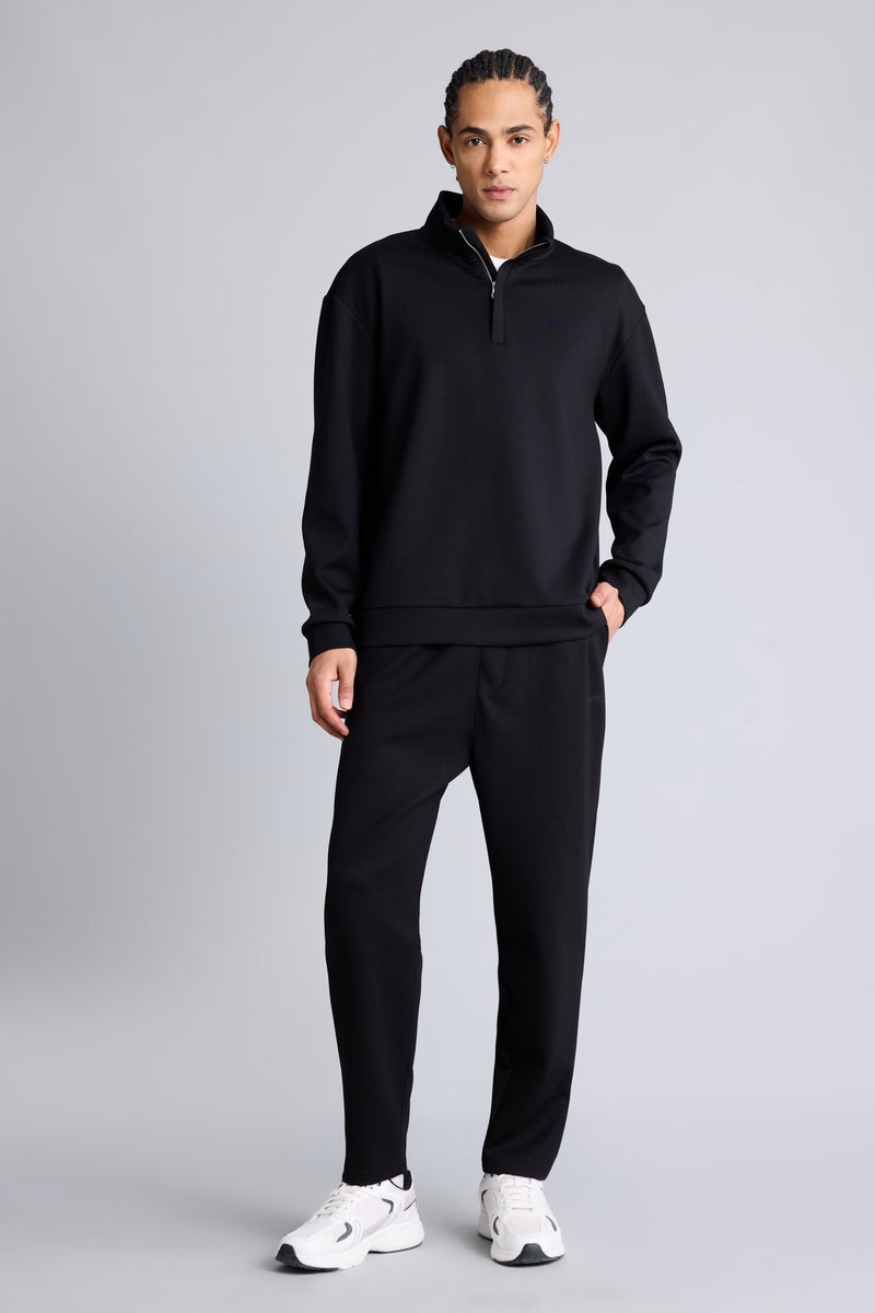DeFacto Black Man Standard Fit Stand Collar Modal Sports Sweatshirt Casual - Image 2