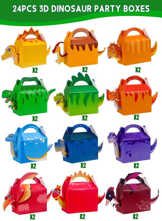 PLOUGVI 24PCS 3D Dinosaur Gift Boxes for Dino Birthday Party Favors Decorations Supplies - Image 2