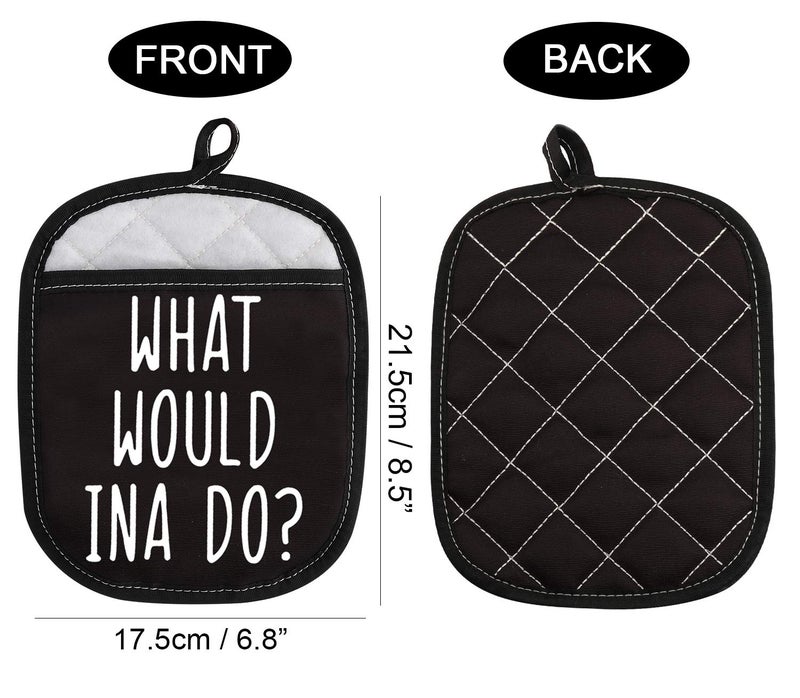 WCGXKO Ina Fans Gift What Would Ina Do Baking Oven Pads Pot Holder with Pocket (What Would INA DO) - Image 2
