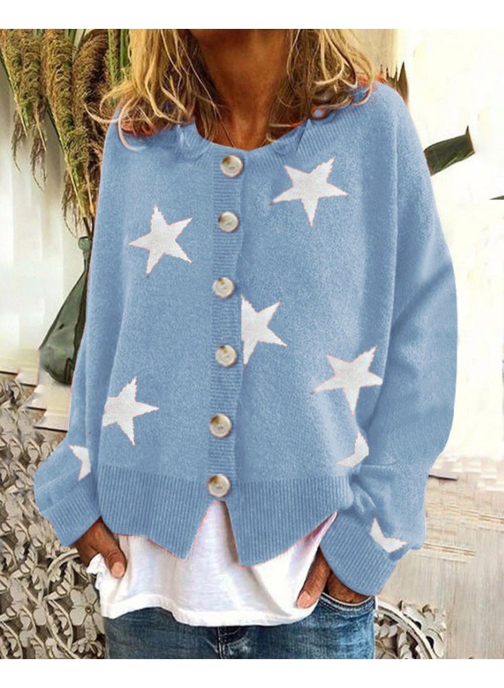 NIBEMINENT Spring Knitted Women Sweater Print  Long Sleeve Keep Warm Loose Sweaters Female Summer Casual Trendy Ladies Clothes - Image 1