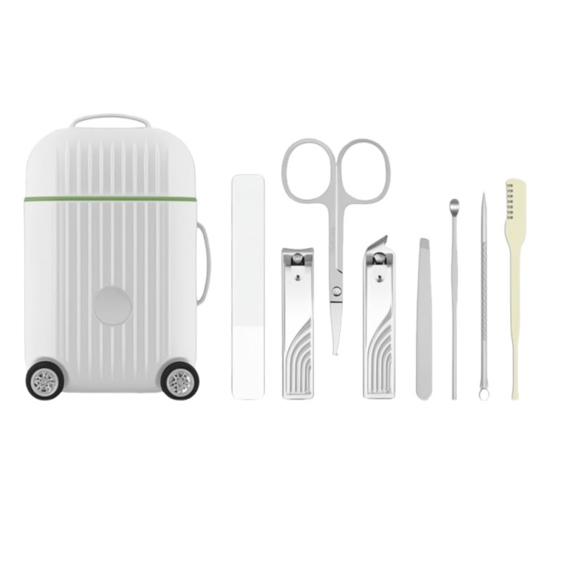 Mini travel suitcase nail clipper set  green - Image 3
