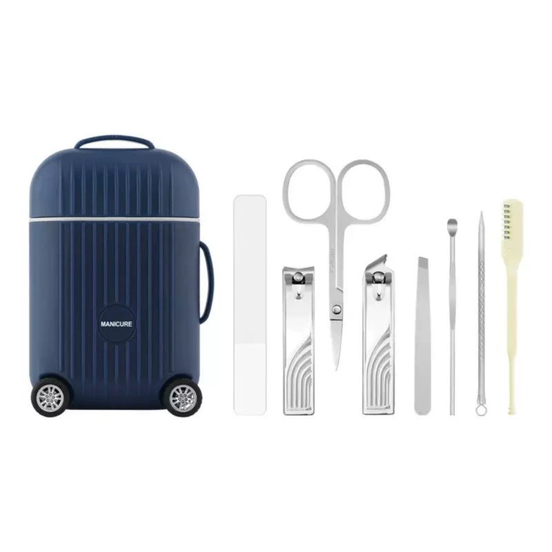 Mini travel suitcase nail clipper set  green - Image 2
