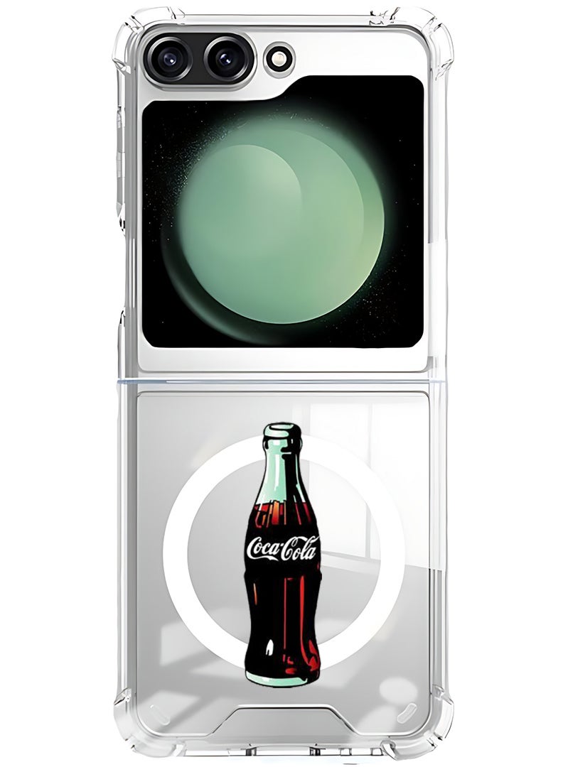 Theodor Magnetic Case for Samsung Galaxy Z Flip 5 Compatible with MagSafe Wireless Charging, Shockproof Phone Bumper Cover Coke - Image 1