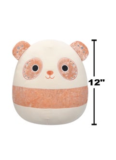 Squishmallows 12 inch Medium Plush Light Peach Velvet Panda with Peach Ears, Eye Patches, and Stripe Officially Licensed Kellytoy Plush Toy Colorful Soft Gift for  Washable -Multicolor  - Image 5