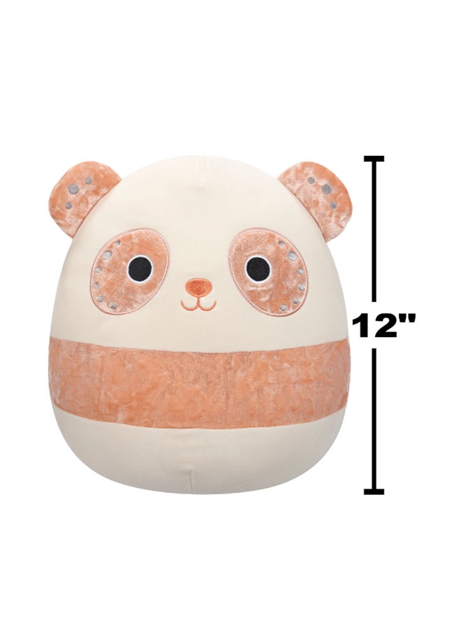 Squishmallows - 12 inch Medium Plush Light Peach Velvet Panda with Peach Ears, Eye Patches, and Stripe Officially Licensed Kellytoy Plush Toy Colorful Soft Gift for  Washable -Multicolor - Image 1