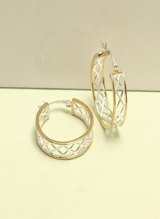 LeCalla 925 Sterling Silver Greek Key Hoop Earrings Lightweight Click-Top Greek Wall Cut-Out Pattern Earring Hoops for Women, Sterling Silver, No Gemstone - Image 3