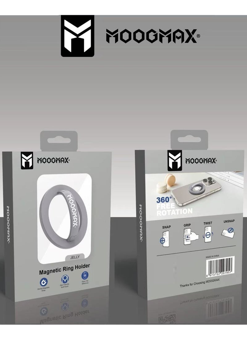 MOOGMAX MagSafe Phone Holder, Strong 360 Degree Rotatable Silicone Magnetic Phone Holder with Stylish Design, Suitable for MagSafe Phones. Grey - Image 4