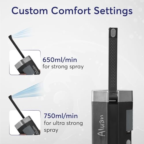 Aluan Portable Jet Spray for Toilet for Travel, Rechargeable Electric Travel Bidet with 1100mAh Battery, IPX7 Waterproof High Pressure Portable Bidet with 2 Pressure Modes for Postpartum Care, Hygiene Cleaning - Image 4