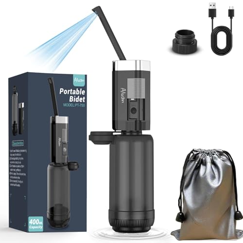 Aluan Portable Jet Spray for Toilet for Travel, Rechargeable Electric Travel Bidet with 1100mAh Battery, IPX7 Waterproof High Pressure Portable Bidet with 2 Pressure Modes for Postpartum Care, Hygiene Cleaning - Image 1
