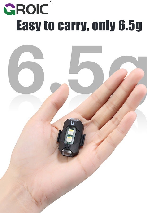 GROIC 2 Pcs Motorcycle Light, Led Anti-Collision Strobe Lights Battery Operated Strobe Lights 7 Colors Emergency Flashing Warning Lights Mini Led Lights for Automotive Motorcycle Drone Aircraft Bike - Image 4