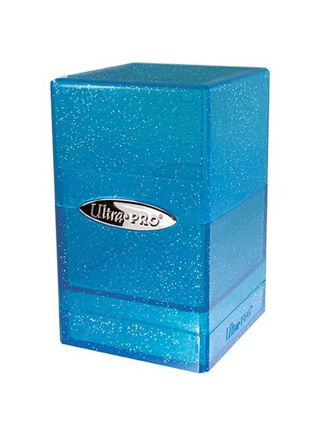 Ultra Pro Satin Tower 100+ Card Deck Box (Glitter Blue) Protect Your Gaming Cards Sports Cards Or Collectible Cards In Stylish Glitter Deck Box Perfect For Safe Traveling  - Image 1