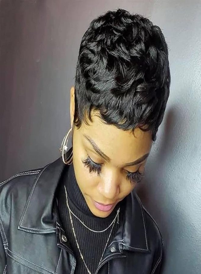 FCHW-wig FCHW Short Hairstyles Pixie Cut Hair Wig For Women Popular Fashion Wigs Synthetic Short Black Hair Wig with Bang - Image 1